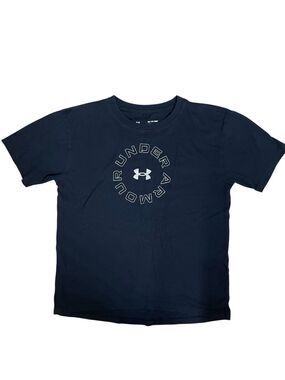 Under Armour HeatGear Navy Logo Graphic T Shirt  XS Loose Fit